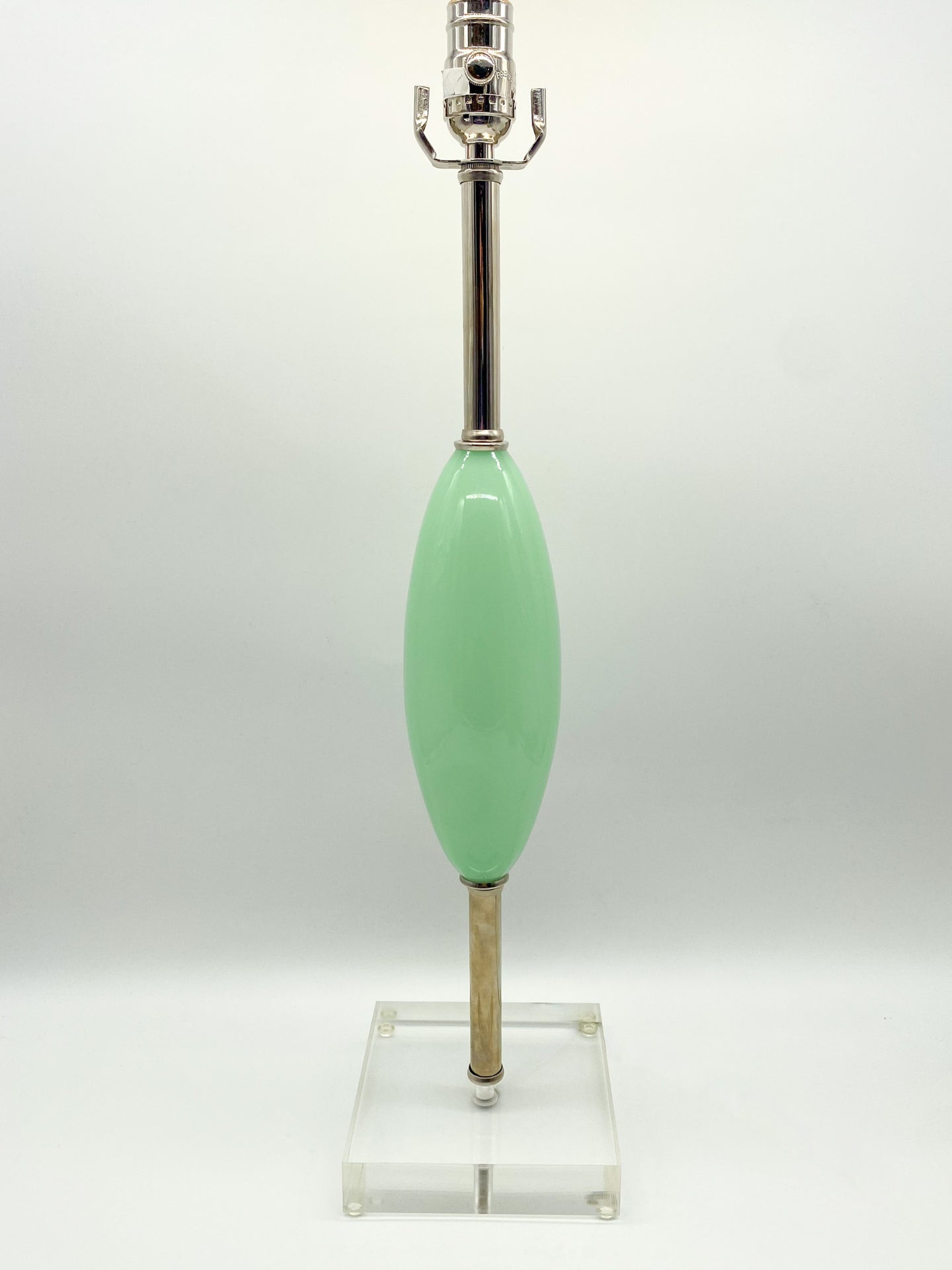 Green Murano Glass/Nickel Table Lamp