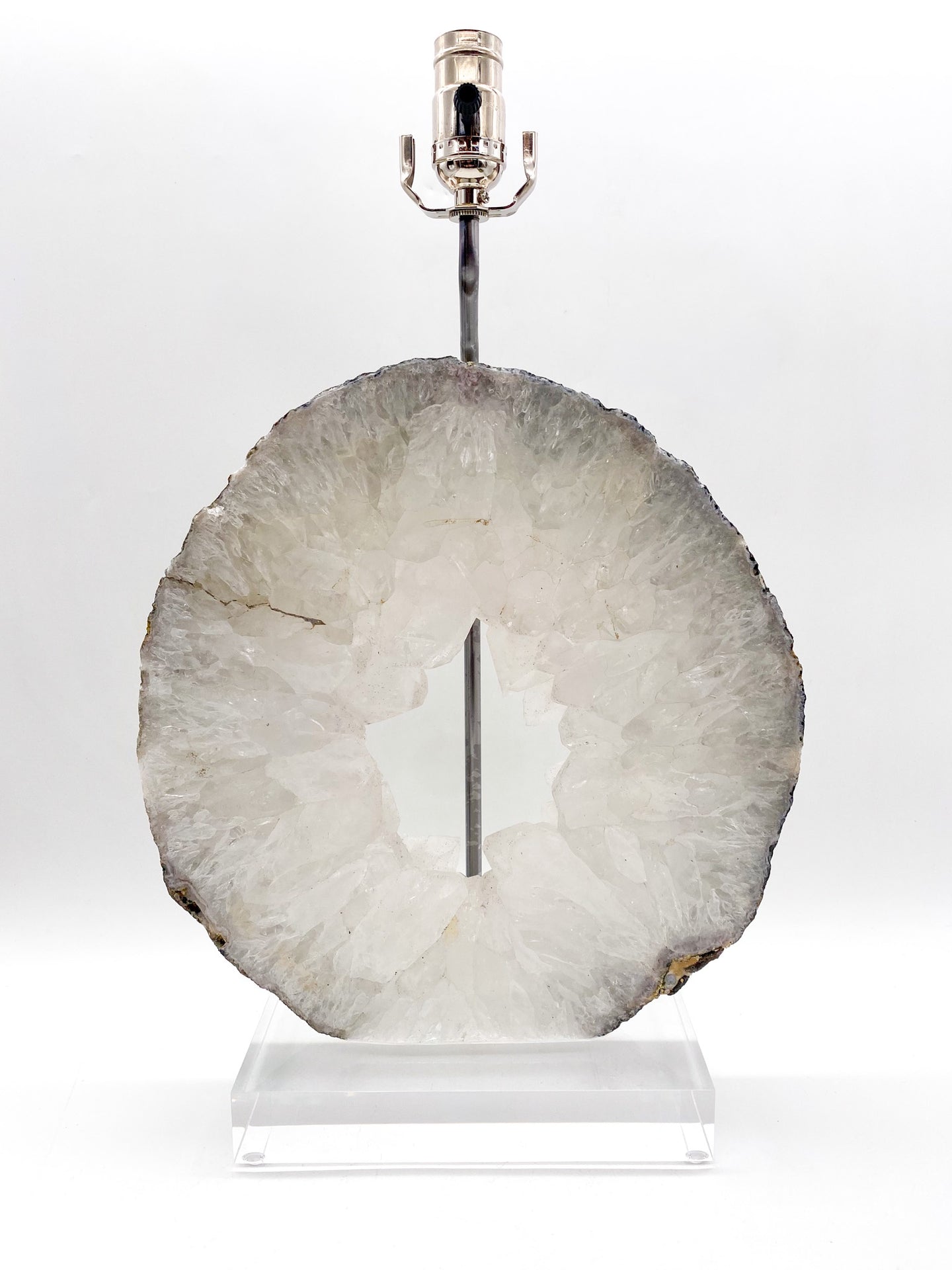 Grey/White Agate Slab Lamp, ~28