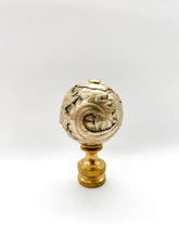 Load image into Gallery viewer, silver finial, dragon finial, ball finial, silver, lampshade top, lampshade topper, lamp topper