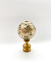 Load image into Gallery viewer, silver finial, dragon finial, ball finial, silver, lampshade top, lampshade topper, lamp topper