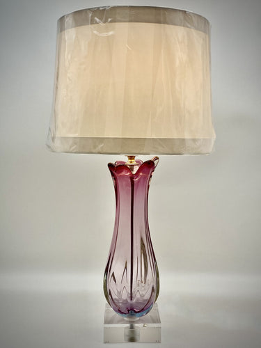 Lilac Murano Glass Tulip Vase
