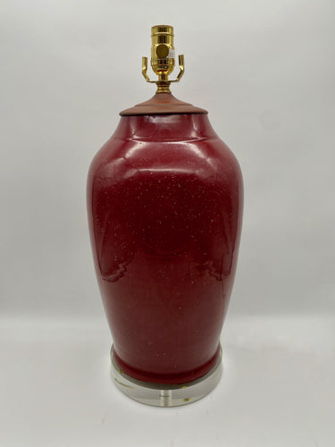 Tall-Ox-blood-Table-Lamp.-20in.-tall-(to-harp-saddle)