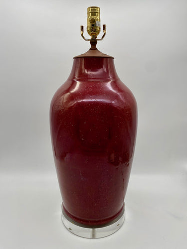 Oxblood-Tall-Vase-Lamp.-21.5in.-tall.-(to-harp-saddle)