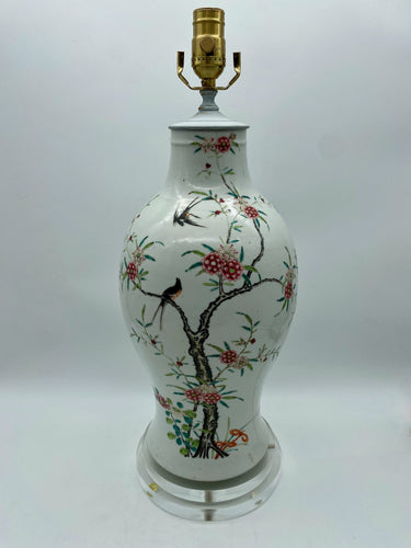 Floral-Bird-Vase-Lamp.-18.5in.-(to-harp-saddle)