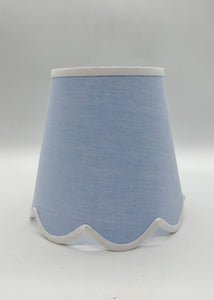Blue Chambray Scalloped Empire Shade, 10"