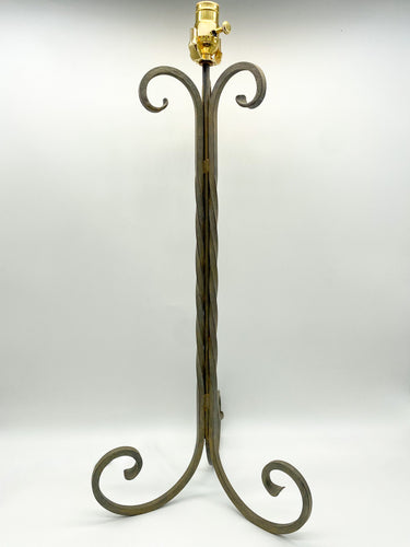 Iron Tall Triple Twist Table Lamp Handpainted Finish
