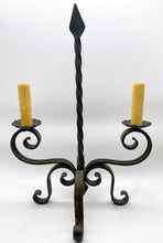 Load image into Gallery viewer, Iron Heavy Twist Twin Candle Table Lamp