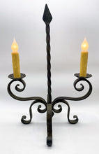 Load image into Gallery viewer, Iron Heavy Twist Twin Candle Table Lamp