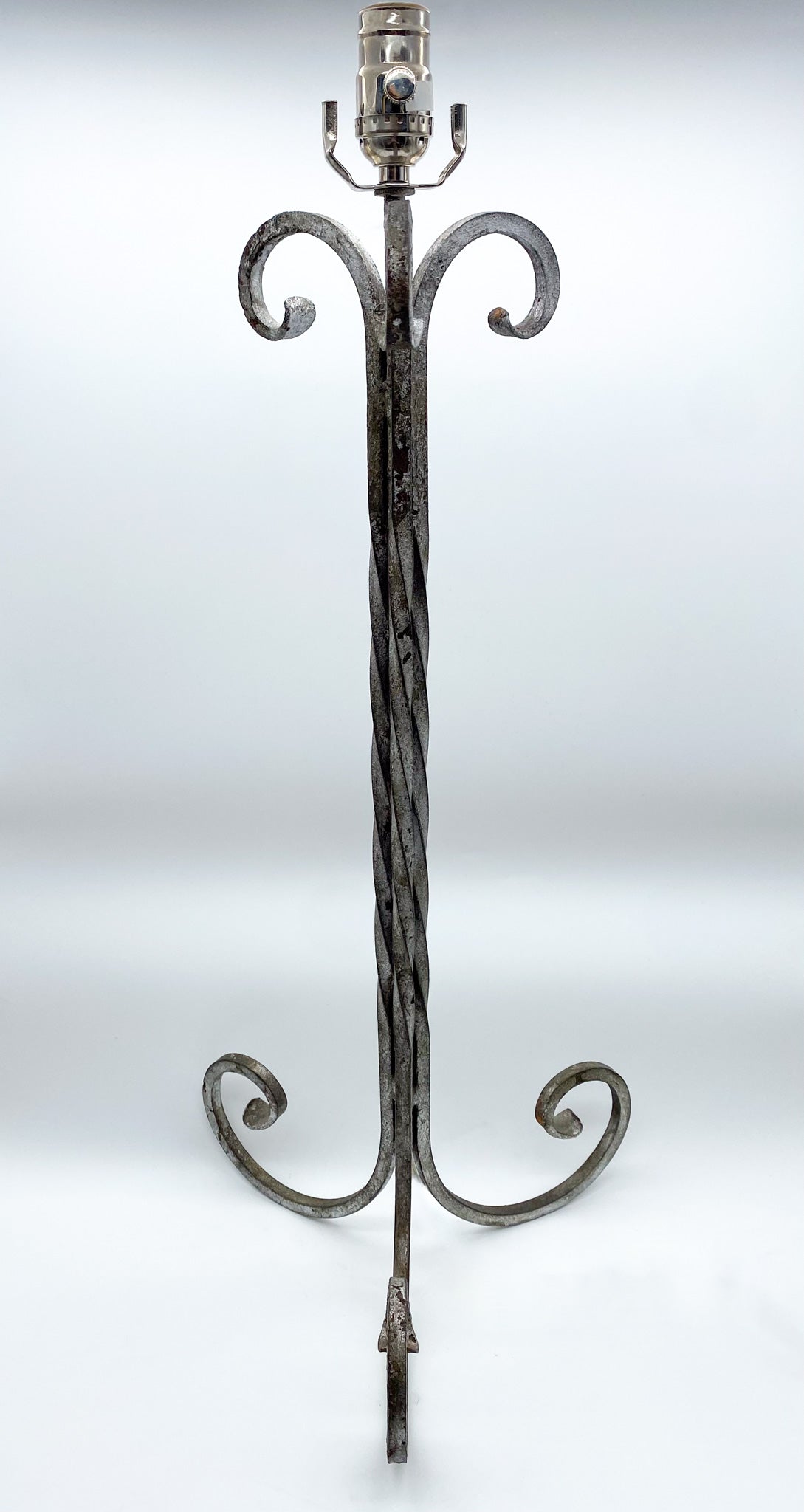 Iron Tall Triple Twist Table Lamp Handpainted Finish