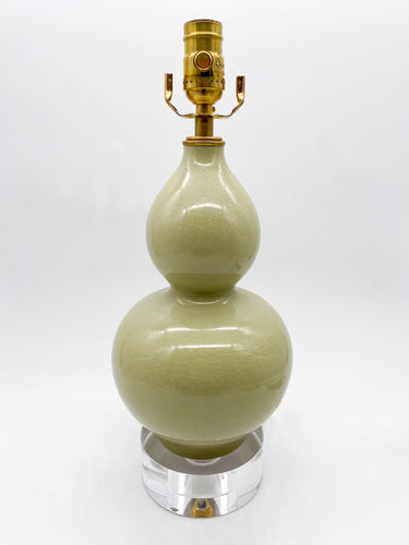Ivory Crackle Double Gourd Lamp, ~23
