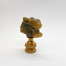 Load image into Gallery viewer, finial, finals, jade, jade finial, carved finial, carving, carved, jade carving, rabbit, rabbit finial, jade rabbit, carved jade rabbit, lampshade topper, lampshade finial, lamp finial, table lamp topper, table lamp finial