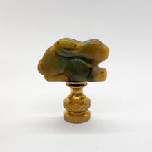 Load image into Gallery viewer, finial, finals, jade, jade finial, carved finial, carving, carved, jade carving, rabbit, rabbit finial, jade rabbit, carved jade rabbit, lampshade topper, lampshade finial, lamp finial, table lamp topper, table lamp finial