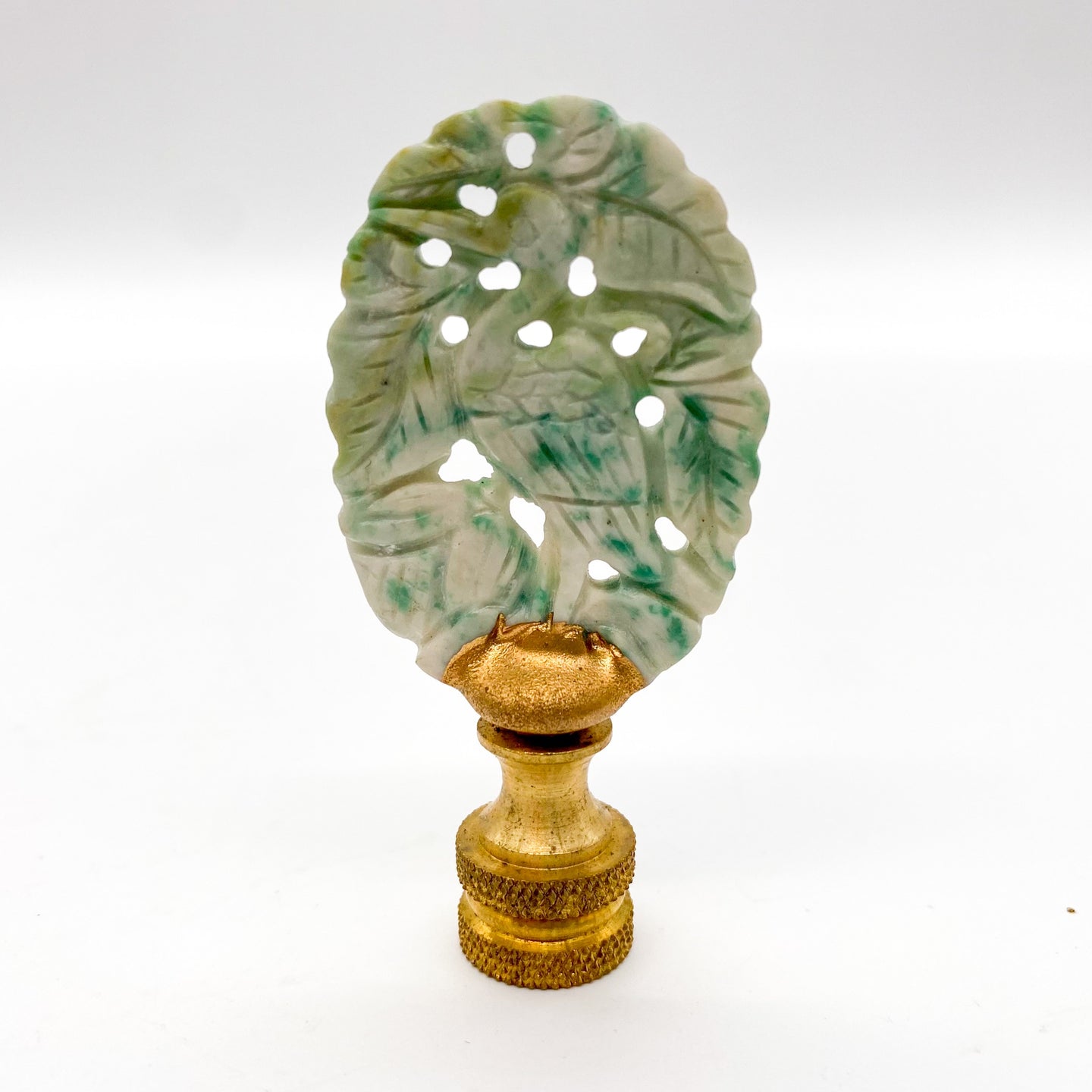 finial, lamp finial, finials, Dallas lampshades, Dallas finials, Dallas lamps, cabochon, carved, carving, seagull, crane, tropical, lampshades