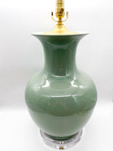 Load image into Gallery viewer, Large Lion Mouth Mint Green Vase Lamp