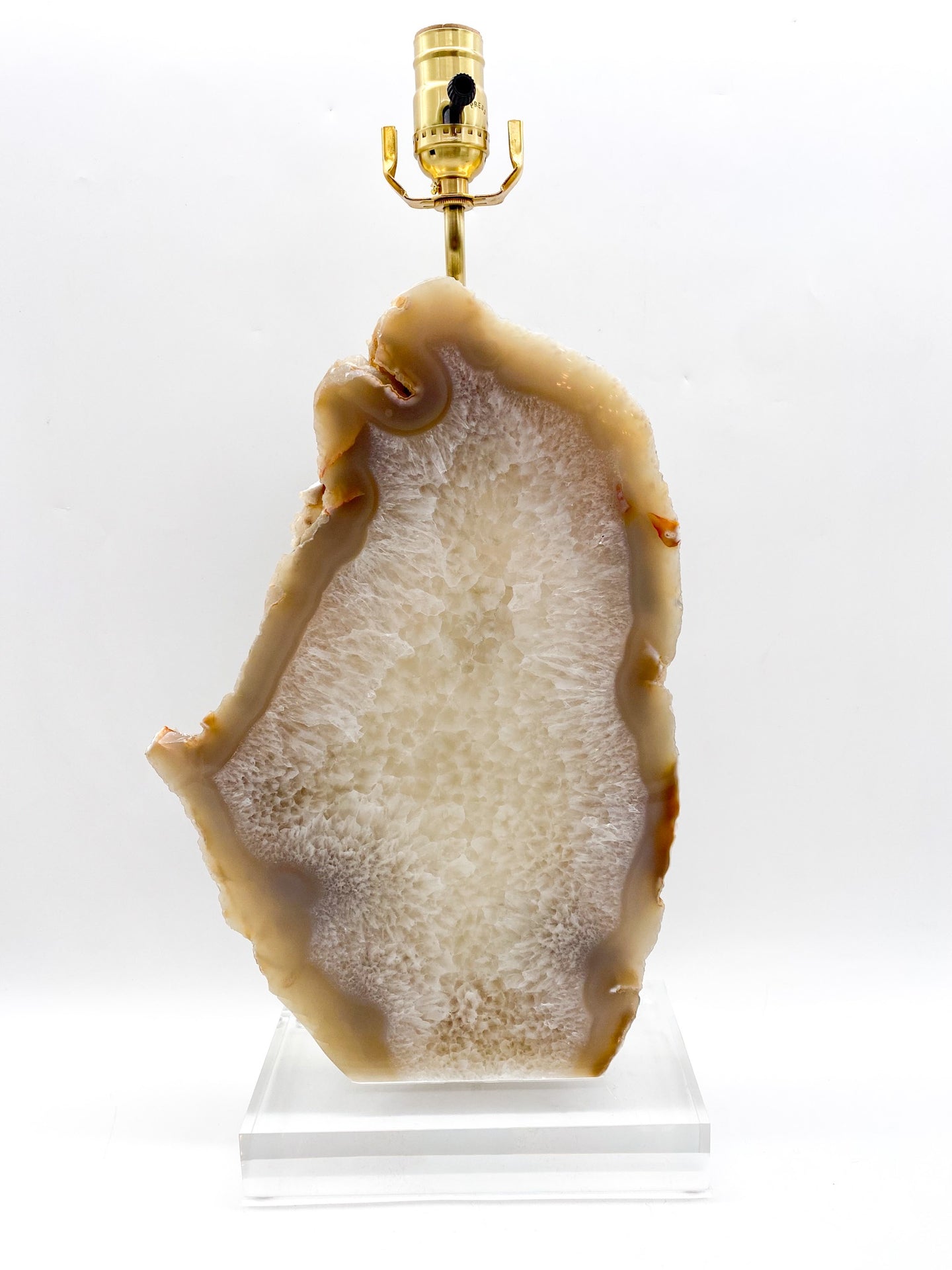 Light Brown Agate Slab Lamp, ~28