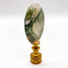 Load image into Gallery viewer, lamps, lamps store, lighting store, Dallas lampshade store, Dallas lamps, interior design Dallas, lampshade store, lampshades Dallas, lamp finial, finials, cabochon finial, green finial, mineral finial
