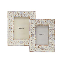 Load image into Gallery viewer, Floral pattern, mother of pearl, inlay, picture frame, picture frames, pearl, pearly, pearlescent, floral
