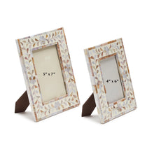 Load image into Gallery viewer, Floral pattern, mother of pearl, inlay, picture frame, picture frames, pearl, pearly, pearlescent, floral
