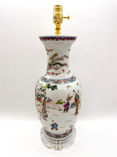 Load image into Gallery viewer, Medium Rose Famille Vase Lamp, ~27"