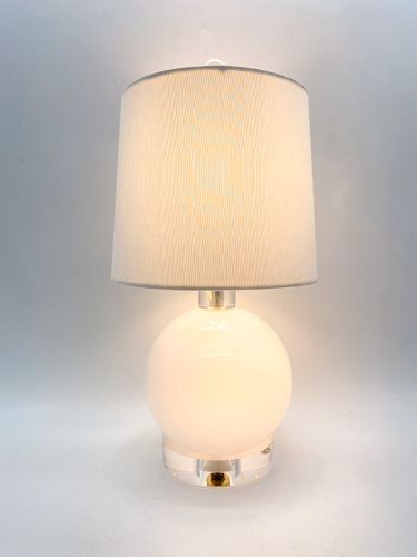 Milk Glass Globe Three Way Lamps