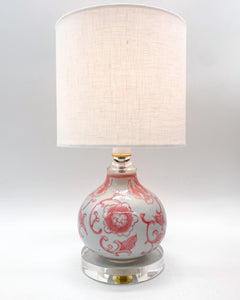 lamps, lamps store, lighting store, Dallas lampshade store, Dallas lamps, interior design Dallas, lampshade store, lampshades Dallas, pink lamp, floral lamp, ceramic lamp, acrylic base lamp, bird on branch, cute lamp
