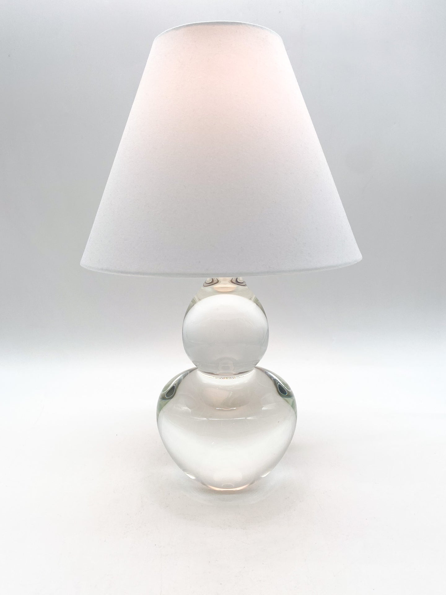 clear, glass, miniature, double gourd, solid glass, lamp, crystal, crystal glass