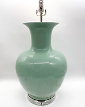 Load image into Gallery viewer, Mint Green Lion Mouth Porcelain Jar Lamp