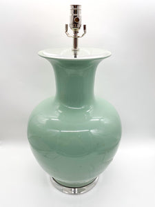 Mint Green Lion Mouth Porcelain Jar Lamp