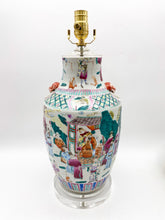 Load image into Gallery viewer, Multi Colored Cut Neck Vase Lamp