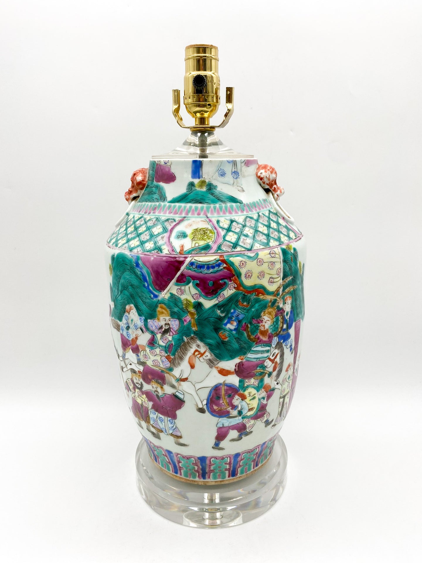 Multi Colored Cut Neck Vase Lamp