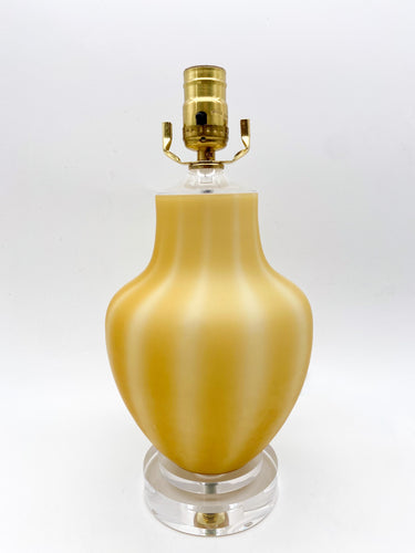 Murano Cased Glass Lamp, Yellow & White, 19