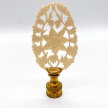 Load image into Gallery viewer, Oval Carved Bone Finial, 3-1/8&quot;