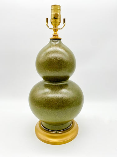 Olive Double Gourd Lamps Pair