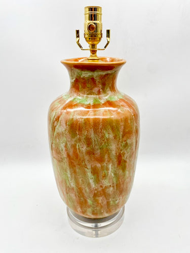 Orange/Pistachio Fish Tail Vase Lamp