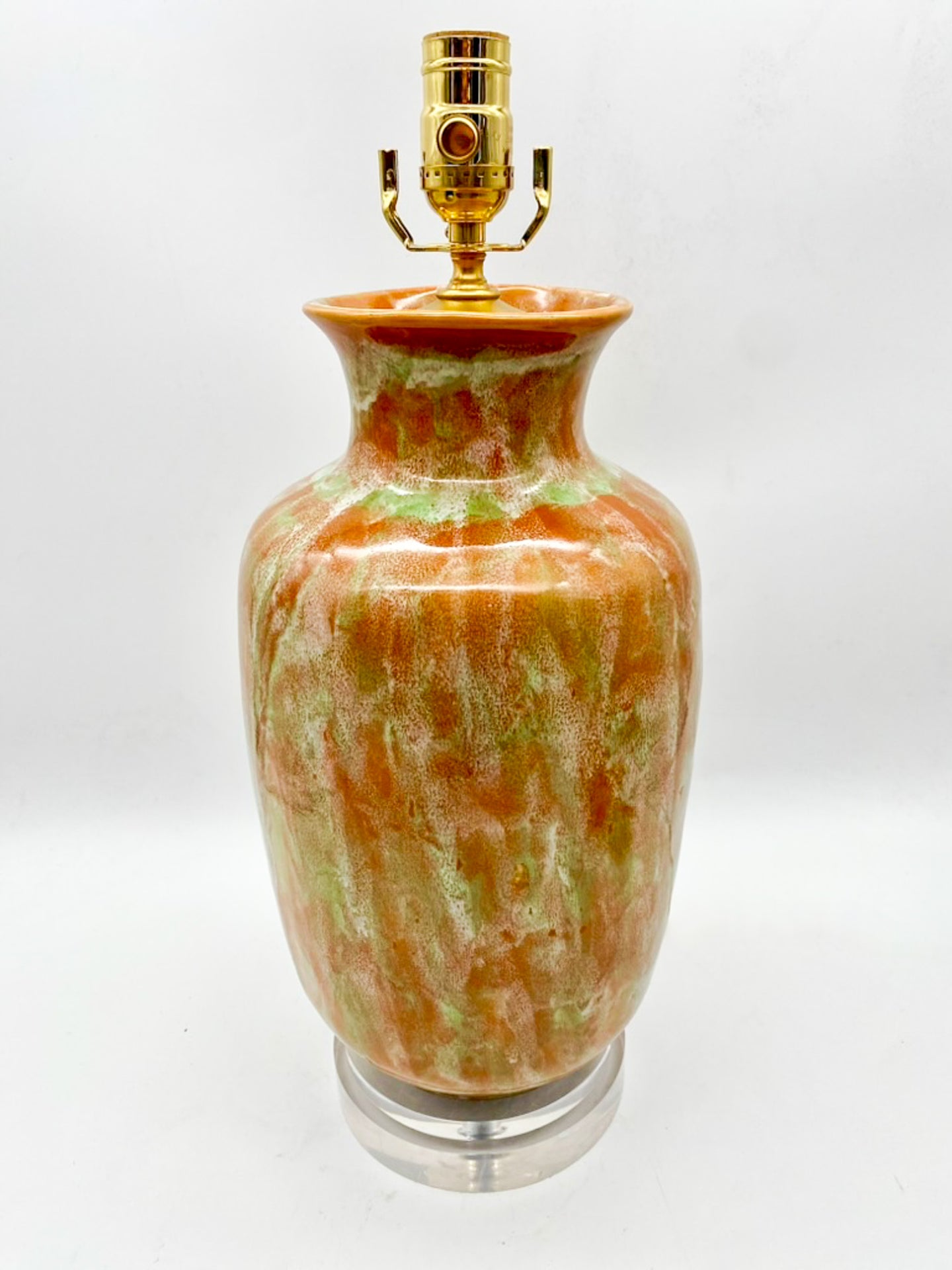 Orange/Pistachio Fish Tail Vase Lamp
