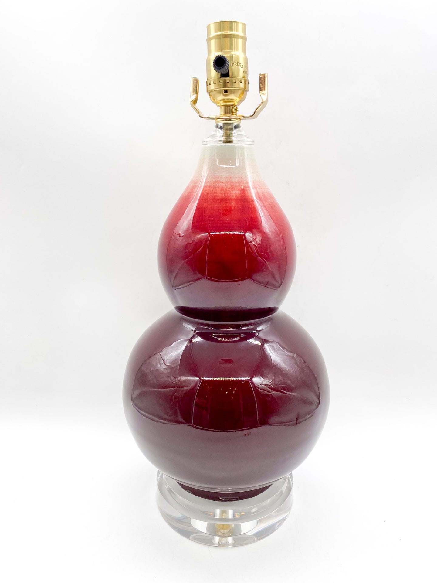 Oxblood Double Gourd Lamp, ~23