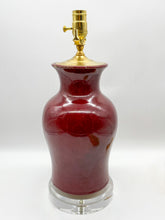 Load image into Gallery viewer, Oxblood Pottery Vase Lamp