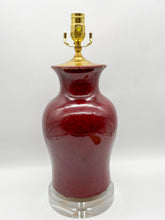 Load image into Gallery viewer, Oxblood Pottery Vase Lamp