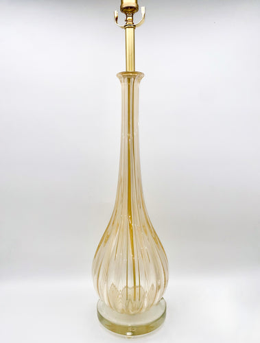 Palermo Lamp Hand Blown Clear and Gold Venetian Glass