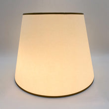 Load image into Gallery viewer, lampshade, lampshades, parchment, paper lampshade, ivory lampshade, gold lining, gold edge, gold tape, gold, off-white, antique white, empire shade, empire shape, tapered shade, tapered lampshade, Dallas lampshade, Dallas lampshade store, lamp store Dallas, home lighting Dallas