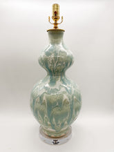 Load image into Gallery viewer, Paul Schneider, double gourd, ceramic, ceramic lamp, double gourd vase, turquoise, light green