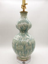 Load image into Gallery viewer, Paul Schneider, double gourd, ceramic, ceramic lamp, double gourd vase, turquoise, light green