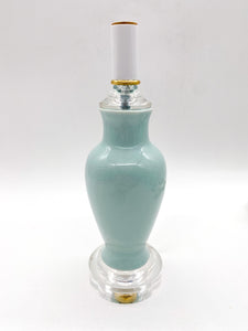 Inverted Pear Shaped Fishtail Celadon Mini Vase Lamp 3" Base