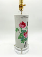 Load image into Gallery viewer, Peony/Bird-Hat-Stand-Table-Lamp.-14.5in.-(to-harp-saddle)