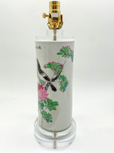 Load image into Gallery viewer, Peony/Bird-Hat-Stand-Table-Lamp.-14.5in.-(to-harp-saddle)