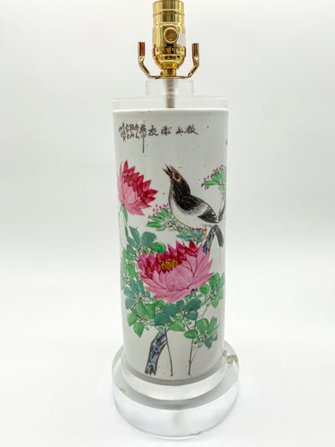 Peony/Bird-Hat-Stand-Table-Lamp.-14.5in.-(to-harp-saddle)