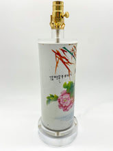 Load image into Gallery viewer, Peony/Bird-Hat-Stand-Table-Lamp.-14.5in.-(to-harp-saddle)