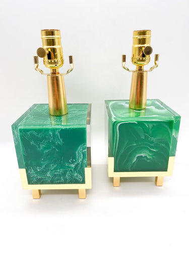 lamps, lamps store, lighting store, Dallas lampshade store, Dallas lamps, interior design Dallas, lampshade store, lampshades Dallas, green lamp, malachite green, acrylic green, tropical green, islamorada, cube lamp, desk lamp, decorative lamp, bookshelf lamp, modern lamp, contemporary lamp
