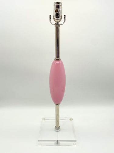 Pink Murano Glass/Nickel Table Lamp