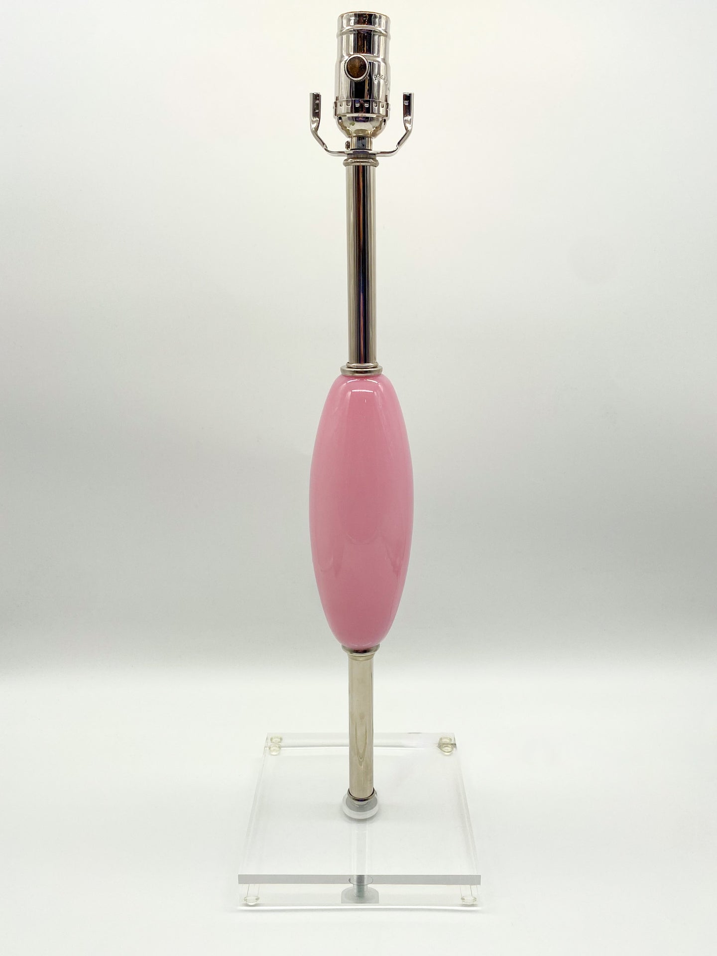 Pink Murano Glass/Nickel Table Lamp